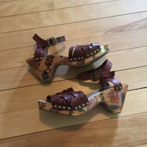 Isabel Marant Bianca wooden platform sandals